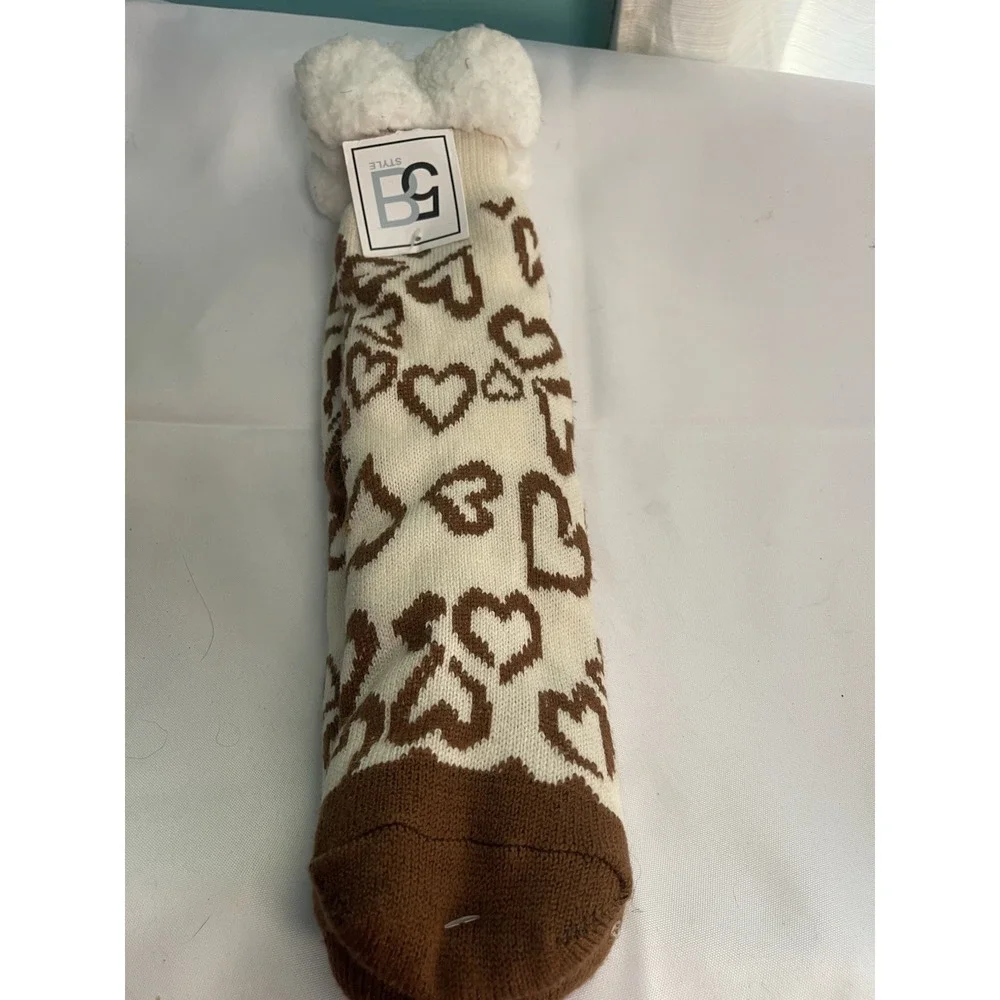 Women Cozy Winter Socks Thick Knit Faux Fur/Sherpa Lined‎ ~One Size